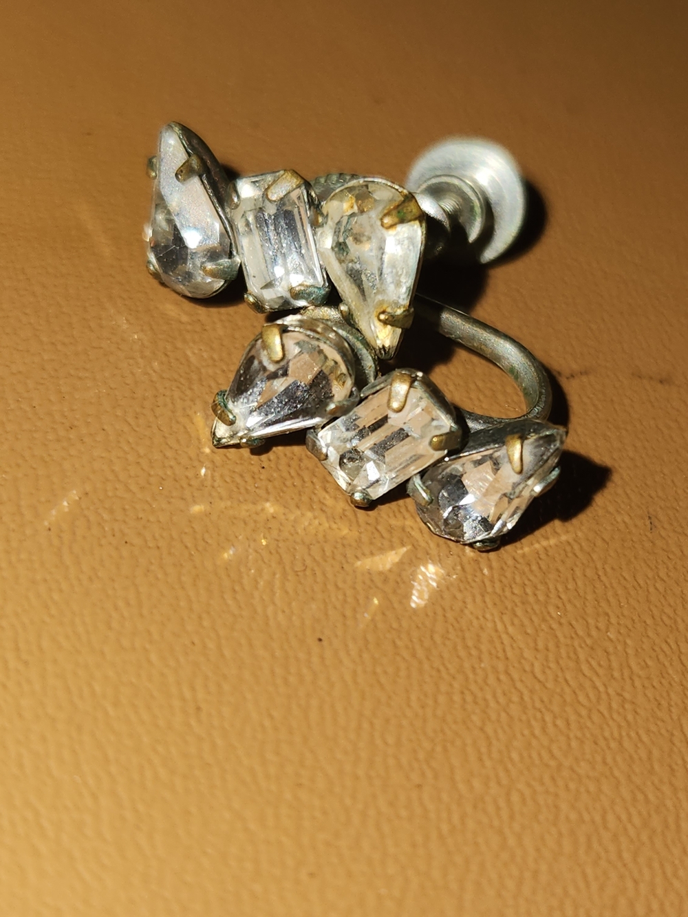 Vintage Clear Crystal Cluster Ear Cuff - Women Jewelry